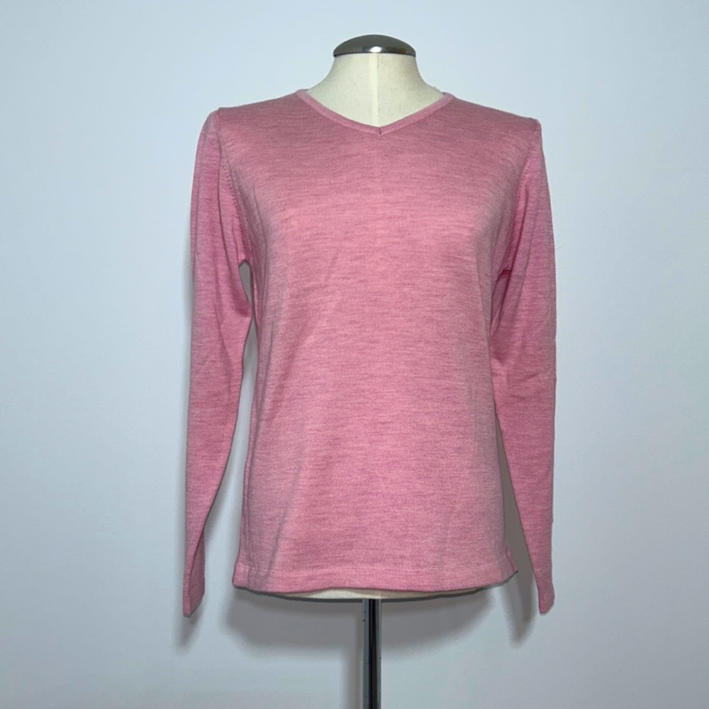 Antonella Italian 100% Merino Wool Long Sleeve V-Neck Vintage Sweater Size L